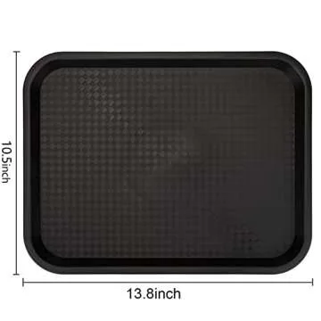 Yarlung 12 Pack Fast Food Tray, 13.8 x 10.5 Inch Plastic Restaurant Serving Tray Cafeteria Trays for...