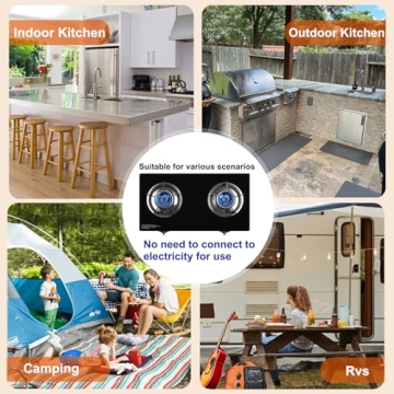 BesNerg 2 burner propane stove two burner, Portable Tempered Glass Auto Ignition Gas Cooktop, Suitable for Outdoor/Camping/RVs