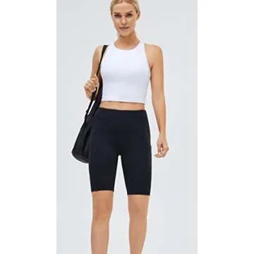 Women's High Neck Crop Top Sleeveless Racer Back Basic Workout Tank Tops Shirt White XL