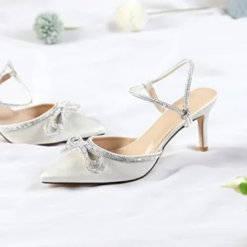 Elegant Susanny Women's Kitten Bow Heels for Weddings