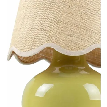 Boho Ceramic & Jute Table Lamp for Elegant Decor