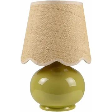 Boho Ceramic & Jute Table Lamp for Elegant Decor