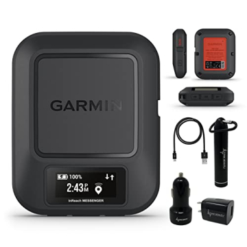 Wearable4U Garmin inReach Messenger Satellite Communicator - Global Two-Way Messaging with Power Pac...