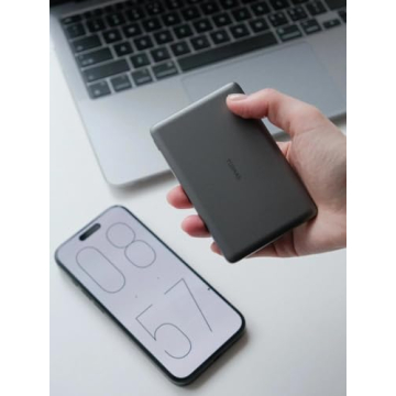 TORRAS MiniMag Power Bank, 5,000mAh Wireless Portable Charger with USB-C Cable, [Ultimate Slim] Fast Charging Durable Magnetic Battery Pack for iPhone 15 Pro Max /15 Pro/15/14/13/12, Glacier Gray