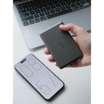 TORRAS MiniMag Power Bank, 5,000mAh Wireless Portable Charger with USB-C Cable, [Ultimate Slim] Fast Charging Durable Magnetic Battery Pack for iPhone 15 Pro Max /15 Pro/15/14/13/12, Glacier Gray