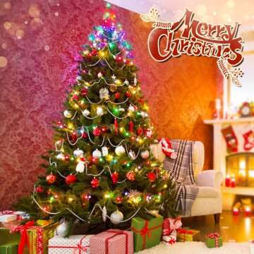 Christmas Tree Beads - 50ft Christmas Tree Garland Beads, Artificial Pearls Beads, Pearl White Plastic Beaded Garland for Xmas Tree Indoor Outdoor Home Party Decorations Gifts