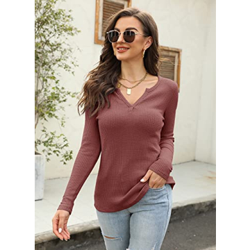 Stylish Women's V Neck Waffle Knit Top for All Occasions