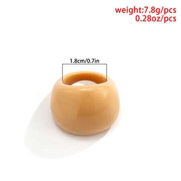 Uarein Multicolor Resin Chunky Rings for Stylish Gifts