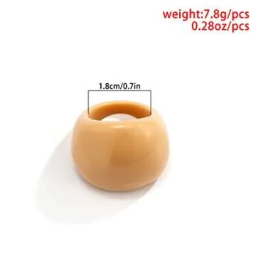 Uarein Multicolor Resin Chunky Rings for Stylish Gifts