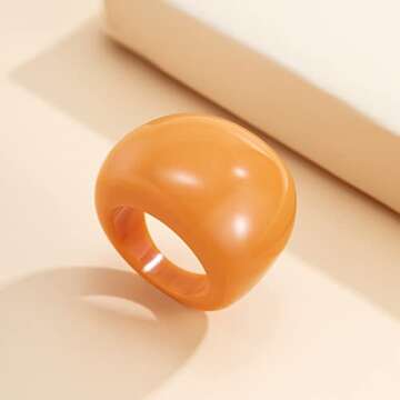 Uarein Multicolor Resin Chunky Rings for Stylish Gifts