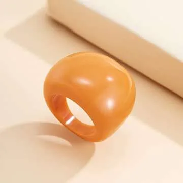 Uarein Multicolor Resin Chunky Rings for Stylish Gifts