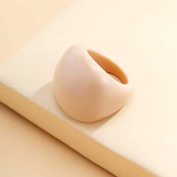 Uarein Multicolor Resin Chunky Rings for Stylish Gifts