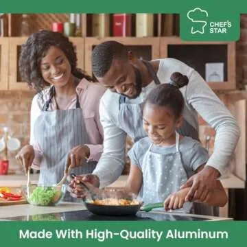 Chef's Star Pots And Pans Set Nonstick, Kitchen Cookware Sets, Aluminum Cooking Essentials 2 Sets of 11 Pieces Green