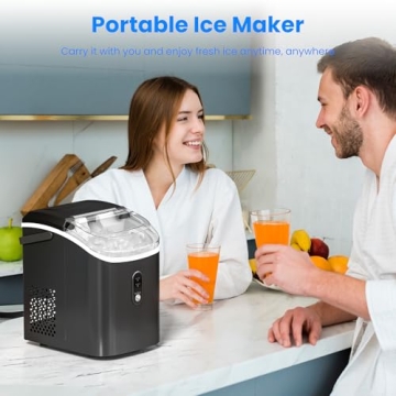 Antarctic Star Nugget Ice Maker - 35lbs Portable Self-Cleaning Ice Machine for Home & Office