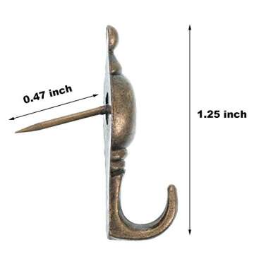 Hotop 30 Pieces Pin Hooks Push 20 lbs Push Pin Hanger, Picture Hanging Nails for Home Office Fabric Wall Wooden (Retro Gourd Style)