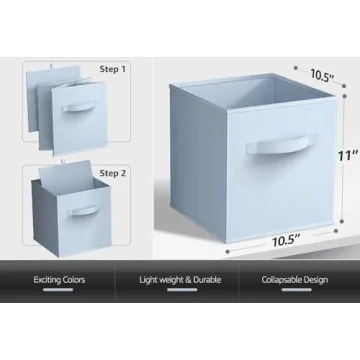 Sorbus Pastel Blue Storage Cubes - Organize Your Space