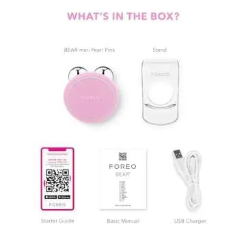 FOREO BEAR Mini Microcurrent Facial Device - Face Sculpting Tool - Firm & Contour - Reduce Double Chin - Non-Invasive - Increases Absorption of Facial Skin Care Products - Pearl Pink