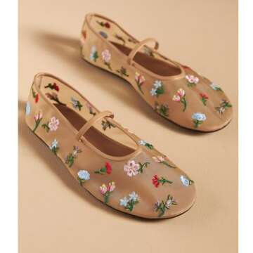 Dsevht Comfortable Mesh Ballet Flats for Women