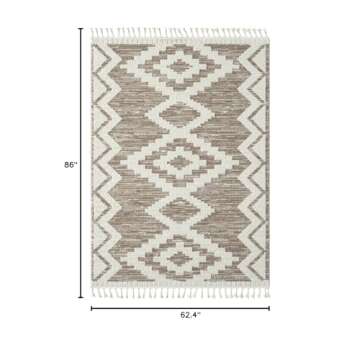 LUXE WEAVERS Ibiza Collection 8067 Brown 5x7 South Western Geometric Area Rug