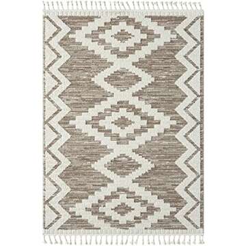 LUXE WEAVERS Ibiza Collection 8067 Brown 5x7 South Western Geometric Area Rug