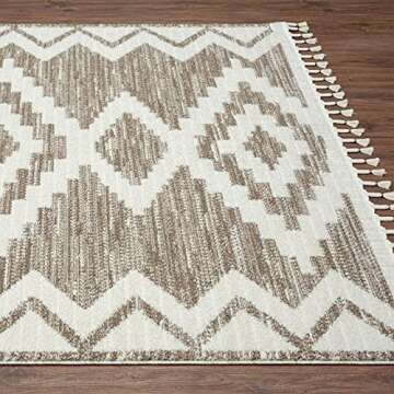 LUXE WEAVERS Ibiza Collection 8067 Brown 5x7 South Western Geometric Area Rug