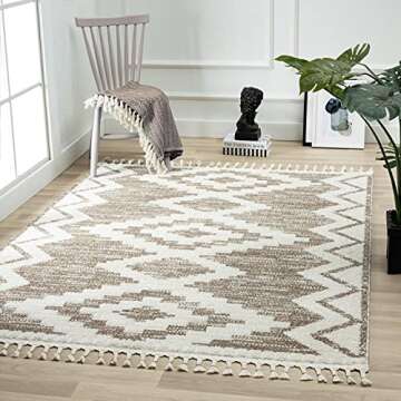 LUXE WEAVERS Ibiza Collection 8067 Brown 5x7 South Western Geometric Area Rug