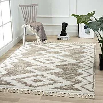 LUXE WEAVERS Ibiza Collection 8067 Brown 5x7 South Western Geometric Area Rug