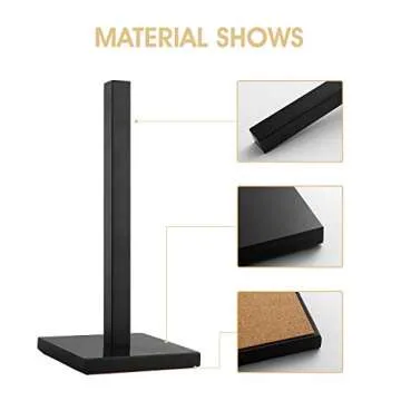 LUTAVOY Paper Towel Holder Kitchen Standing Paper Towel Roll Holder with Marble Base for Bathroom Kitchen Countertop(Matte Black Stainless Steel,Black Base KZ50)