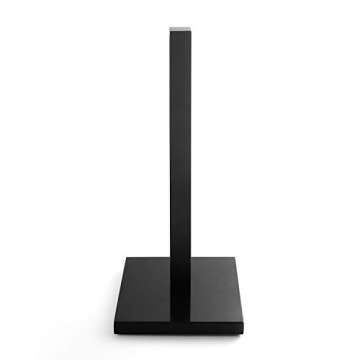 LUTAVOY Paper Towel Holder Kitchen Standing Paper Towel Roll Holder with Marble Base for Bathroom Kitchen Countertop(Matte Black Stainless Steel,Black Base KZ50)