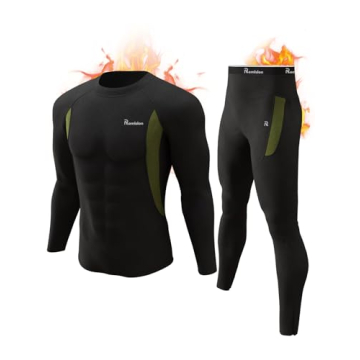 romision Thermal Underwear for Men, Fleece Lined Long Johns Hunting Gear Base Layer Bottom Top Set f...