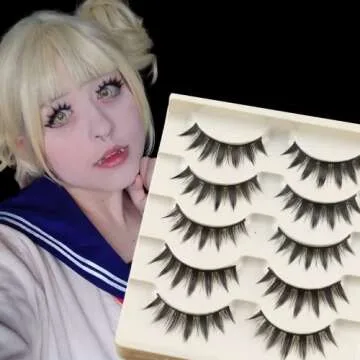 5 Pairs Cosplay Manga Lashes 3D Little Devil Spiky Eyelash Cute Doll Anime Lashes Japanese Style Makeup Eyelashes Natural Look Halloween Lash Beauty Extension Tools