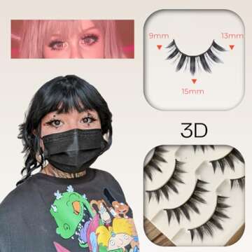 5 Pairs Cosplay Manga Lashes 3D Little Devil Spiky Eyelash Cute Doll Anime Lashes Japanese Style Makeup Eyelashes Natural Look Halloween Lash Beauty Extension Tools