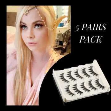 5 Pairs Cosplay Manga Lashes 3D Little Devil Spiky Eyelash Cute Doll Anime Lashes Japanese Style Makeup Eyelashes Natural Look Halloween Lash Beauty Extension Tools