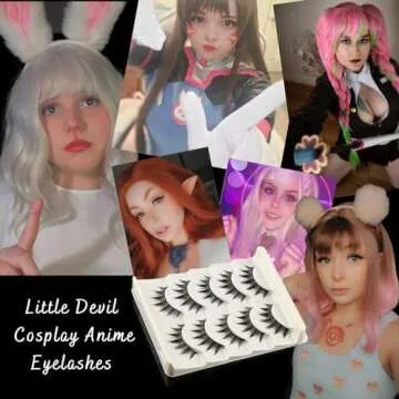 5 Pairs Cosplay Manga Lashes 3D Little Devil Spiky Eyelash Cute Doll Anime Lashes Japanese Style Makeup Eyelashes Natural Look Halloween Lash Beauty Extension Tools