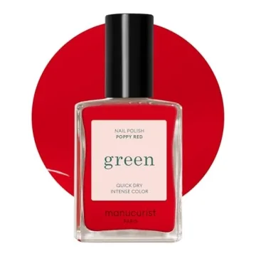 MANUCURIST Green Nail Polish Poppy Red - Eco-Friendly & Long-Lasting 9-Free Nail Polish 0.5 fl oz