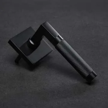 Explore Hardware Soho Model Solid Brass Lever Bed & Bath Privacy Door Lock, Matte Black