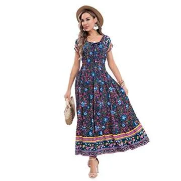 OSTOO Women's 2024 Summer Boho Floral Maxi Dress