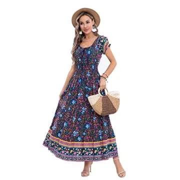 OSTOO Women's 2024 Summer Boho Floral Maxi Dress