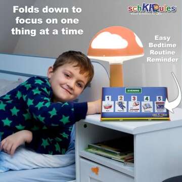 SchKIDules Home-Themed Magnetic Visual Schedule & Reward Chart w/129 Colorful Magnets & 2-Sided 18” Folding Board; for Daily Routines, Chores, Behavioral Supports, Kids’ Calendar, ADHD & Autism Tools