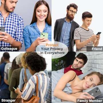 QHOHQ 3 Pack Privacy Screen Protector for iPhone 15 Pro Max [6.7 Inch] with 3 Pack Camera Lens Protector, Anti Spy Tempered Glass Film, 9H Hardness, HD, Bubble Free, Case Friendly - Black