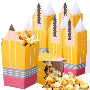 Tiangrid Mini Pencil Popcorn Boxes - 60 Pack for Parties