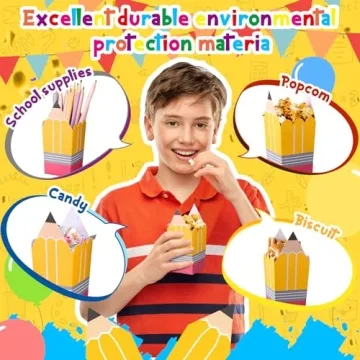 Tiangrid Mini Pencil Popcorn Boxes - 60 Pack for Parties