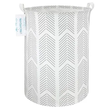 LANGYASHAN Laundry Basket Canvas Fabric Collapsible Organizer Basket for Storage Bin Toy Bins Gift B...