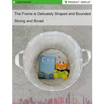 LANGYASHAN Canvas Laundry Basket Collapsible Toy Organizer