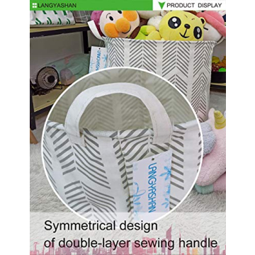 LANGYASHAN Canvas Laundry Basket Collapsible Toy Organizer