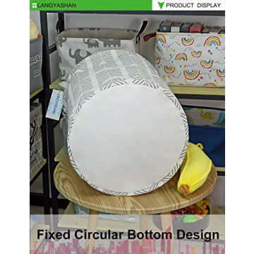 LANGYASHAN Canvas Laundry Basket Collapsible Toy Organizer