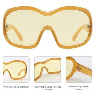 Oversized Trendy Wrap Around Sunglasses for Cool Concerts
