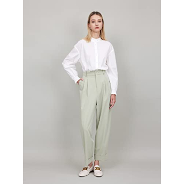 Stylish Women's Straight Leg Pants with Pockets, Plus Size Available