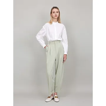 Stylish Women's Straight Leg Pants with Pockets, Plus Size Available