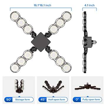 SANSI LED Garage Light, 60W (480W Equivalent) LED Shop Light 6000lm 5000K Daylight Super Bright E26 ...